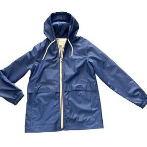 Weatherproof Vintage Lined Windbreaker Rain Jacket Full Zip Hooded Blue 219E